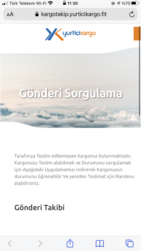 INFO diye bir yerden gelen ilginç kargo sms’i