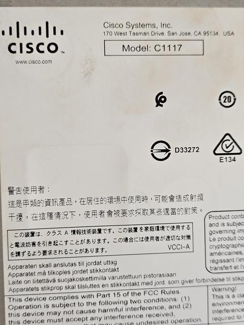 [SATILDI] Cisco Systems C1117 4PLTEEA ISR 1100 4P DSL ANNEX A MODEM ROUTER