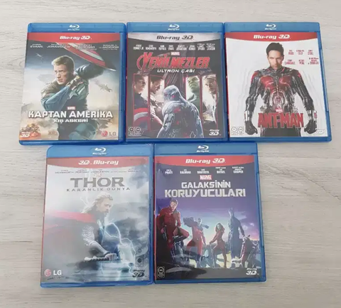 Marvel 3D Bluray Filmler (Kaptan Amerika, Avengers, Thor...)