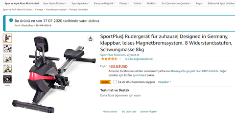 SportsPlus Kürek Aleti (Amazon Germany'den Alınma)
