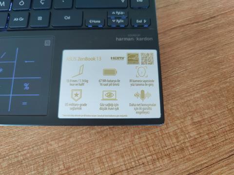 Asus Zenbook 13 OLED-5500u-16 GB Ram-512 GB SSD-Windows Hello-Fiyat Düştü--->17.000 TL