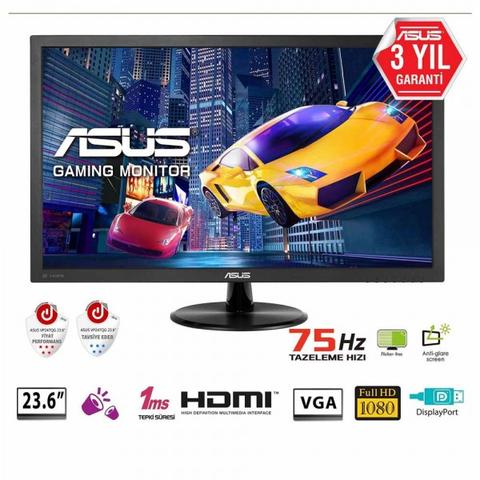 ASUS 23.6" VP247QG 75Hz 1ms VGA DP HDMI FHD Freesync Gaming Monitör