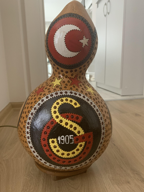 %100 EL YAPIMI GALATASARAY AHŞAP GECE LAMBASI