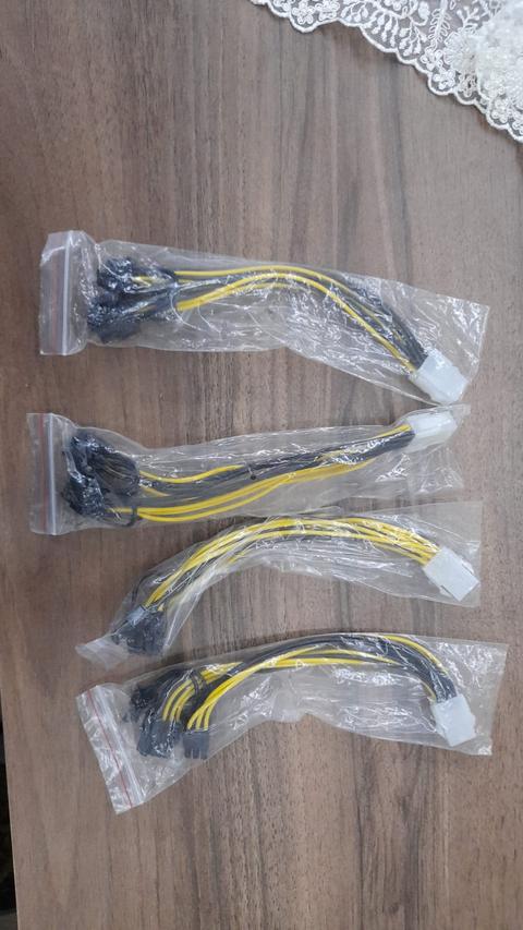 SATILIK 20CM 6 Pin Dişi - 2 Adet PCI-E (6+2) 8 Pin Erkek Power Kablo Çoklayıcı Psu Splitter