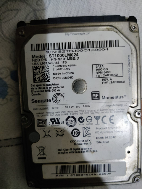 SEAGATE 1TB LAPTOP HDD SATILDI