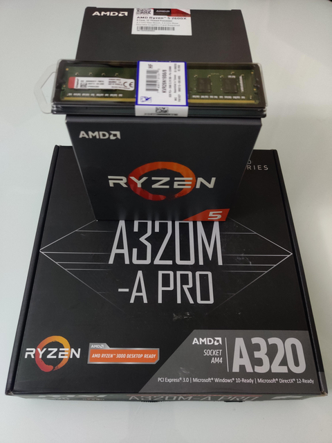 RYZEN 5 2600X+MSI A320M-APRO+8GB DDR4  SIFIR KAPALI KUTU