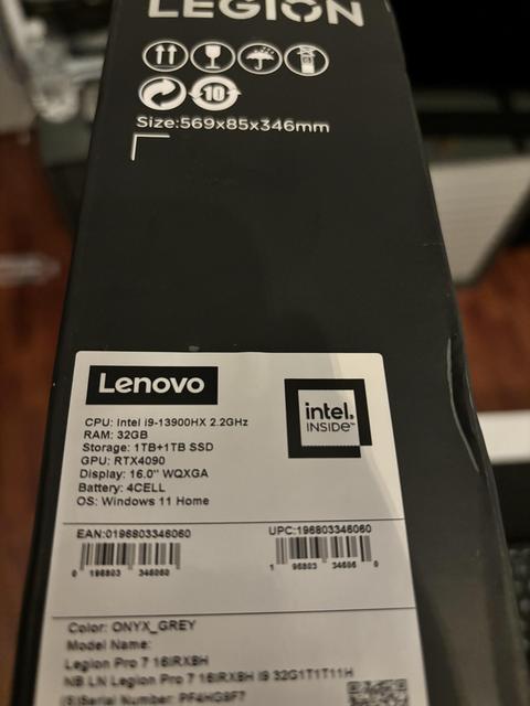 [SATILDI] Lenovo Legion 7İ Pro i9 13900HX RTX 4090 16 GB 175W 32 GB DDR5