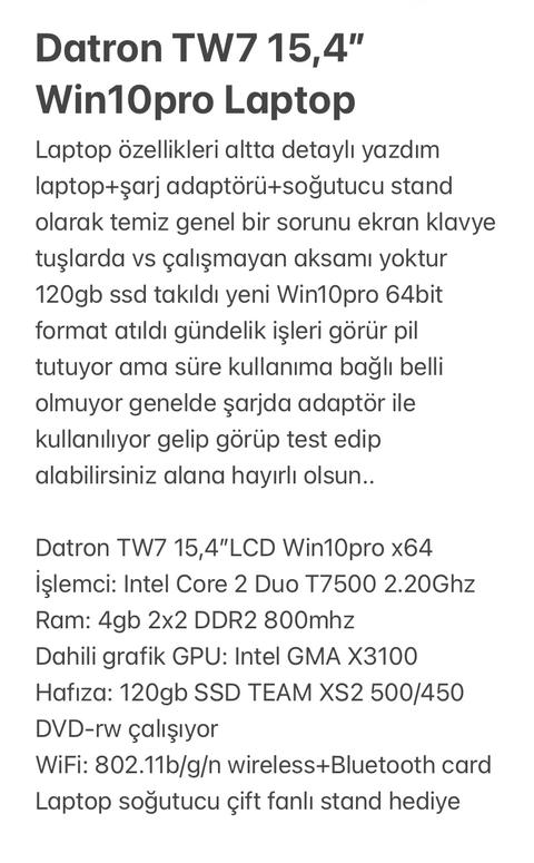 DATTON TW7 WİN10PRO LAPTOP