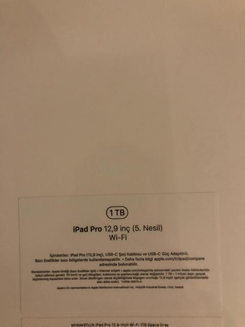 iPad Pro 5. Nesil 12.9" M1 Space Gray 16GB/1TB - SIFIR GARANTİLİ