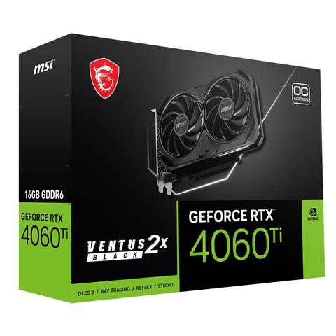 [2 Aylık Faturalı] MSI GeForce RTX 4060 Ti Ventus 2X BLACK OC 16GB GDDR6  DLSS 3 Ekran Kartı