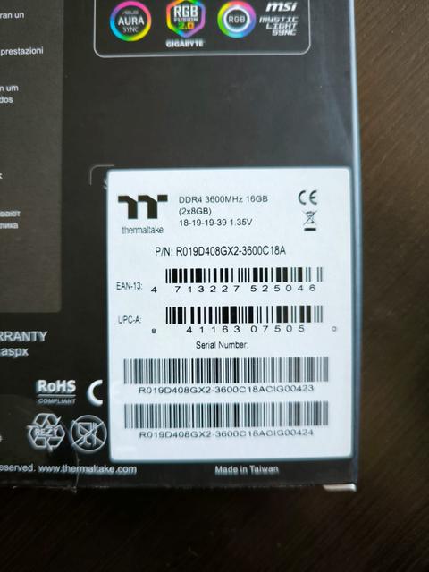 [SATILDI] Thermaltake Toughram Z-ONE RGB (2X8) 16gb DDR4 3600 CL 18