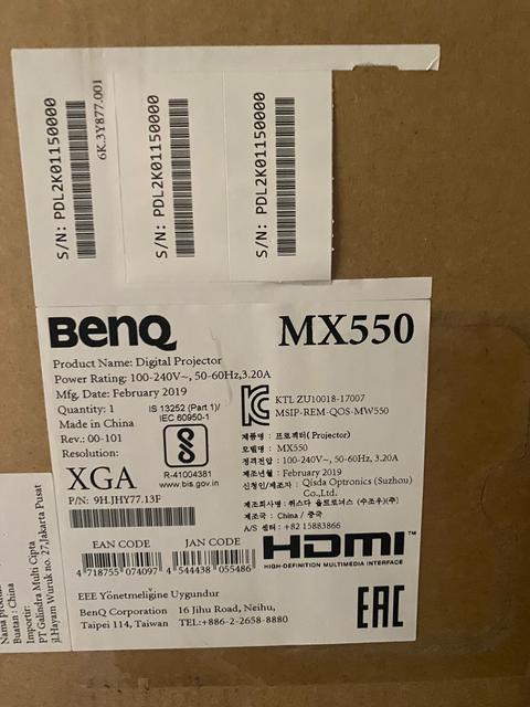 BENQ MX550 Projeksiyon + Hatasız + 1 Ay Garantisi Var