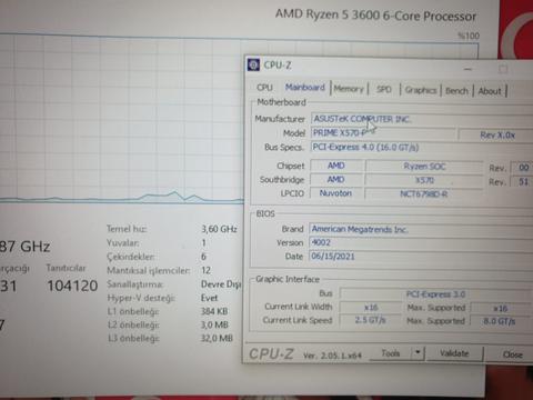 SATİLDİ..ASUS X570-P PRIME AM4 + RYZEN 5 3600 İŞLEMCI