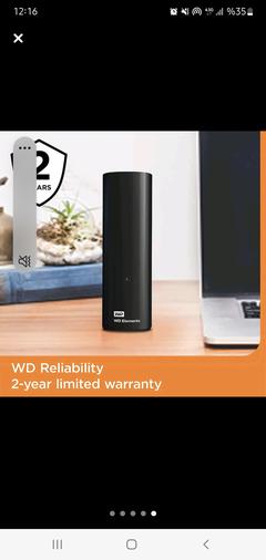 WD Elements WDBWLG0100HBK-ESN USB 3.0 10 TB Taşınabilir Harddisk