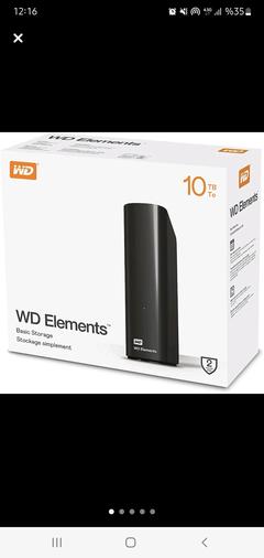 WD Elements WDBWLG0100HBK-ESN USB 3.0 10 TB Taşınabilir Harddisk