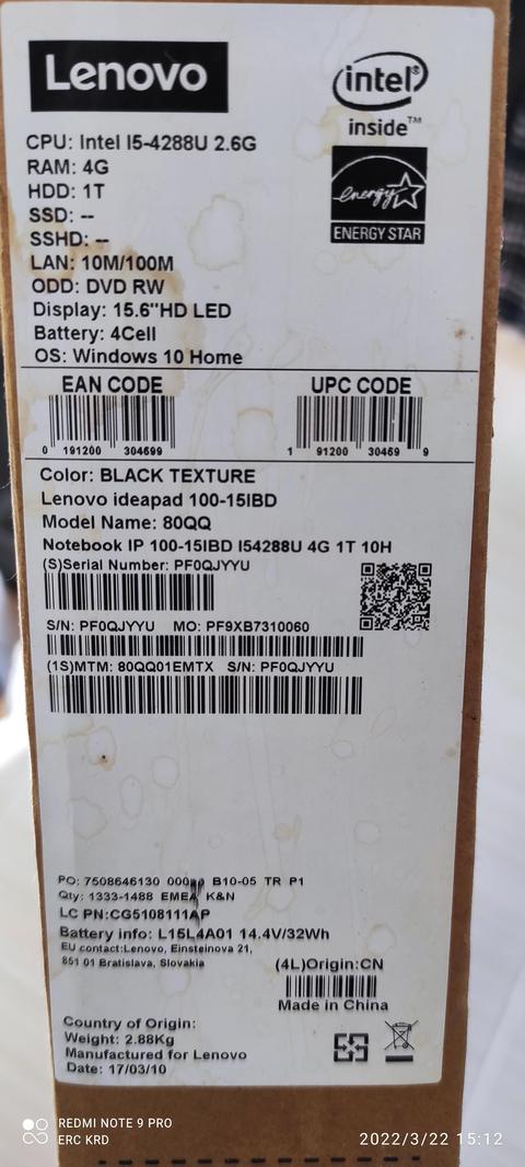Lenovo IdeaPad 100 i5 4288U 8GB RAM 2GB HARİCİ GPU