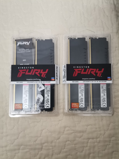 Satılık 2x Kingston Fury Beast KF560C36BBEK2/16 16GB (2x8GB) DDR5 6000MHz CL36 Siyah Gaming Ram