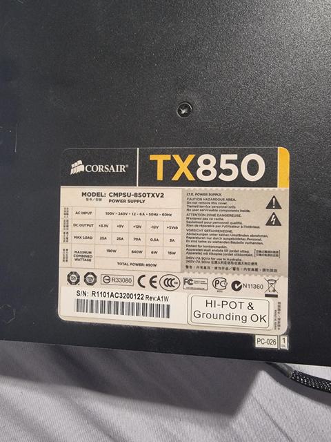 SATILIK CORSAIR TX850 v2 80+ BRONZE GÜÇ KAYNAĞI