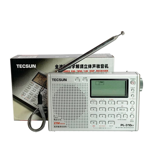 TECSUN PL-310ET DSP STEREO DÜNYA RADYOSU FM/SW/MW/LW GÜMÜŞ SIFIR