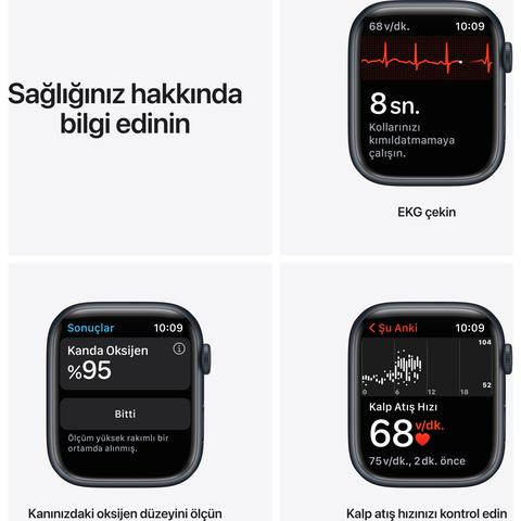 Apple Watch Series 7 Gps + Cellular, 45MM Siyah (e-sim)................ 9.870,00 TL (sıfır)