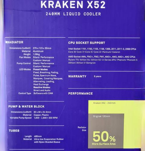 [SATILDI] NZXT KRAKEN X52 240MM SIVI SOĞUTMA