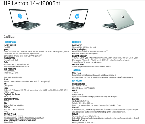 [SATILDI] Hp 14" i5.10nesil 8gb ram dual gpu çok temiz laptop