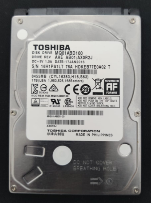 2,5" 1TB Toshiba MQ01ABD100 Harddisk