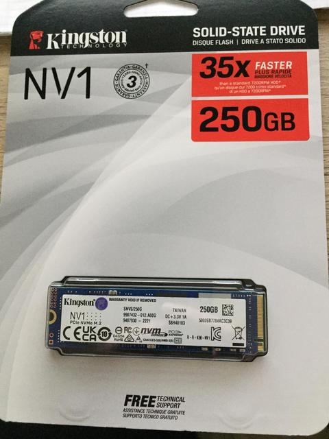 Sıfır Kapalı Kutu Kingston 250GB NVMe M.2 SSD Disk