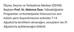 YERLEŞTİRME SONUÇLARI 31 AĞUSTOSTA BIRAKIN ARTIK