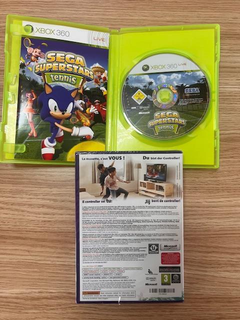 XBOX 360 için Sega Superstars Tennis ve Açılmamış Kinect Adventures