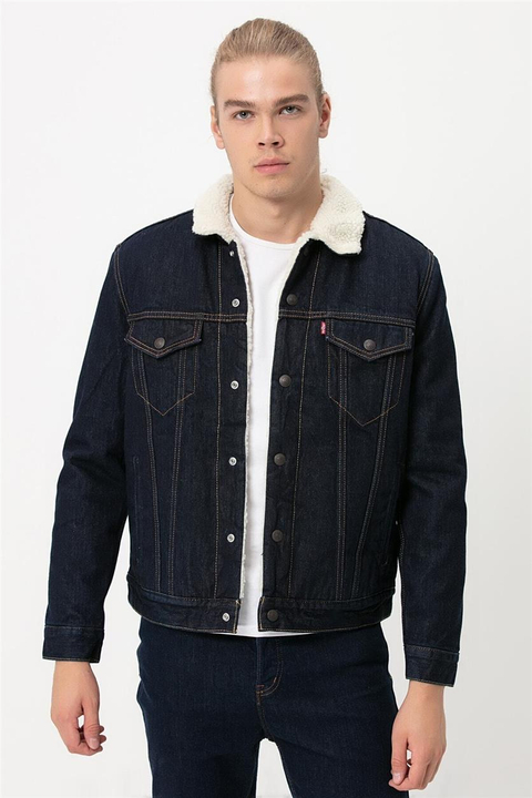 (ORİJİNAL SIFIR) Levi's Erkek Lacivert Type 3 Sherpa Trucker Ceket Beden: L FİYAT: 450