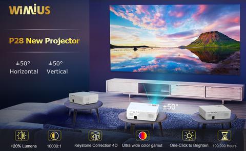 WiMiUS P28 WiFi LED 4K Projector Native 1920x1080 Outdoor Projector 10000:1 Contrast