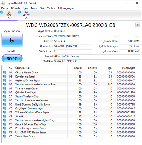 Western Digital 3.5" 2 TB Black WD2003FZEX SATA 3.0 7200 RPM Hard Disk