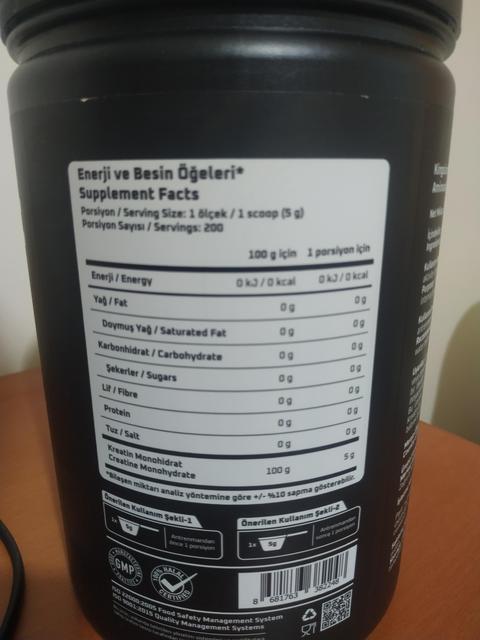 Satılık King Size Nutrition Powder 1000 Gr Aromasız Kreatin