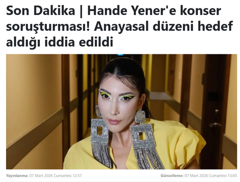 " Tayyipçi " demek hakaret sayıldı, Hande Yener'e soruşturma açıldı !
