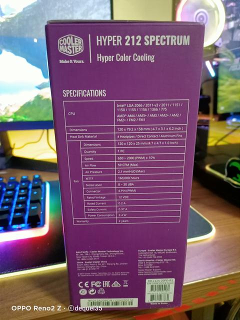 SIFIR COOLER MASTER 212 SPECTRUM 120MM RGB KULE SOGUTUCU