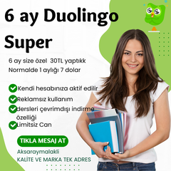 6 AYLIK Süper Duolingo 30TL/MUBİ TV VİP 25TL/Premium/Discord/SPOTİFY/CANVA/YOUTUBE/APPLE/TAKİPÇİ