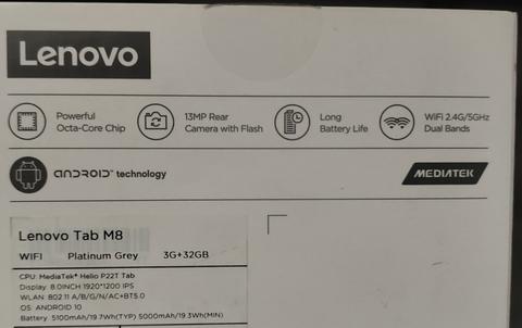 Ipad 9.nesil 64 gb Uzay grisi ve Lenovo Tab M8 FullHD