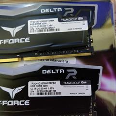 [SATILDI] Team T-Force Delta RGB Black 16GB (2x8GB) 3200MHz CL16 DDR4 Ram