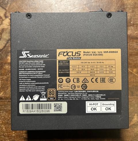 [2.EL] Seasonic Focus SGX-650 SFX-L Tam Modüler 650W 80+ Gold PSU
