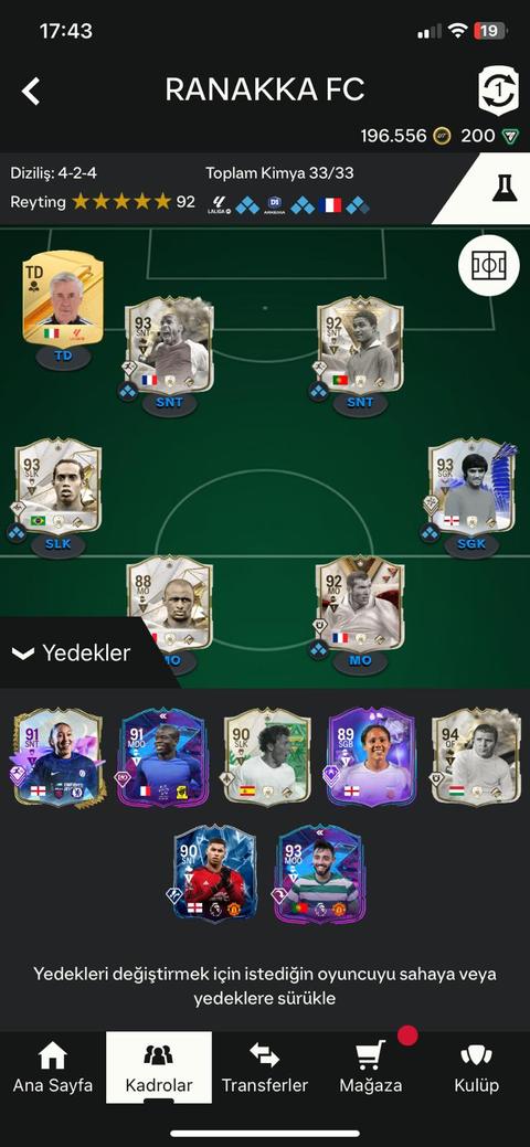 SATILIK FC HESABI (DIV1) (23m)- RONALDINHO-TOTY BEST-TOTY KARCHAOUI-HENRY TS-EUSEBIO CT-PUSKAS TS