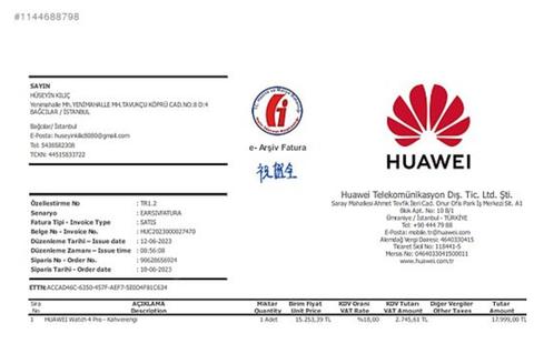 Çok Temiz Huawei Mate 50 pro 13 Ay G.-Huawei Freebuds 5i ve Huawei Watch 4 Pro Esimli 18 Ay G. Fatur