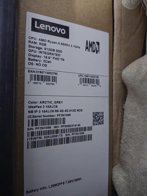 lenovo ideapad 3  5500u 512 m2 8 ram