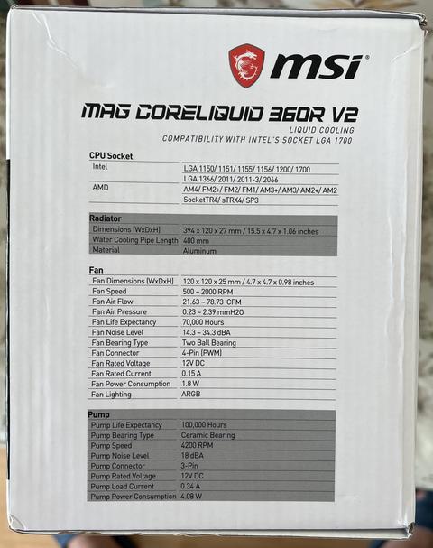 MSI MAG CORELIQUID 360R V2 Sıvı Soğutma / satıldı: muskeder