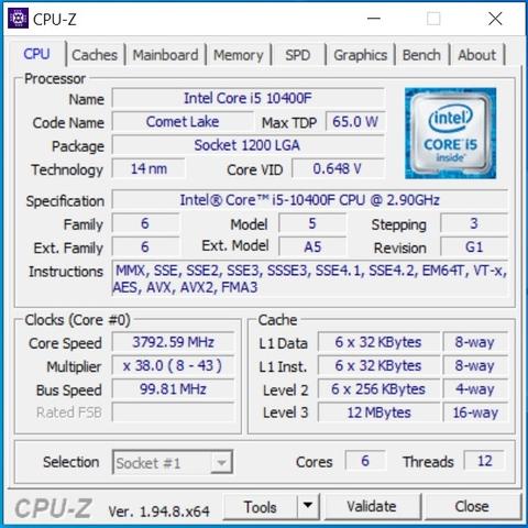 Intel Core i5-10400F CPU, 16GB 3200MHz RAM, 1TB HDD / satıldı: AC Kiriklar