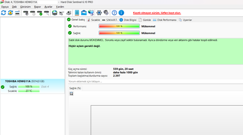 SATILIK======TOSHIBA N300 10TB ÖZEL NAS HARDDISK 7200RPM 256MB (TEMİZ, SORUNSUZ)======