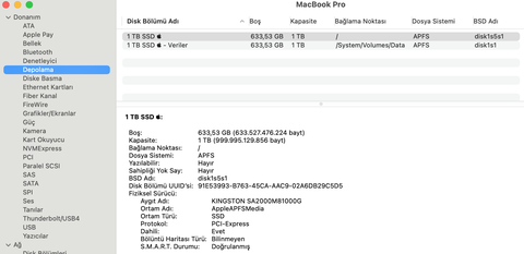 SATILIK MacBook Pro 2015,  1 TB SSD , 16 GB RAM, ÇOK TEMİZ-fiyat düştü