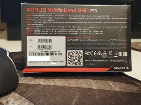 Gigabyte Aorus 2 TB Gen4 m2 NVMe SSD (Sıfır - Kapalı Kutu)