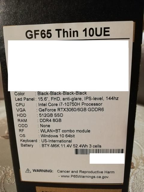 (SIFIR) MSI GF65 Thin (RTX 3060+i7) - 17.750 TL (Taksitli Satış)