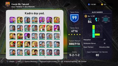 PES 2021 MyClub Kadrosu + Oyun